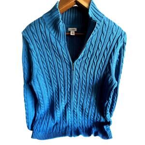 Electric Blue LL Bean Zip up Sweater XL